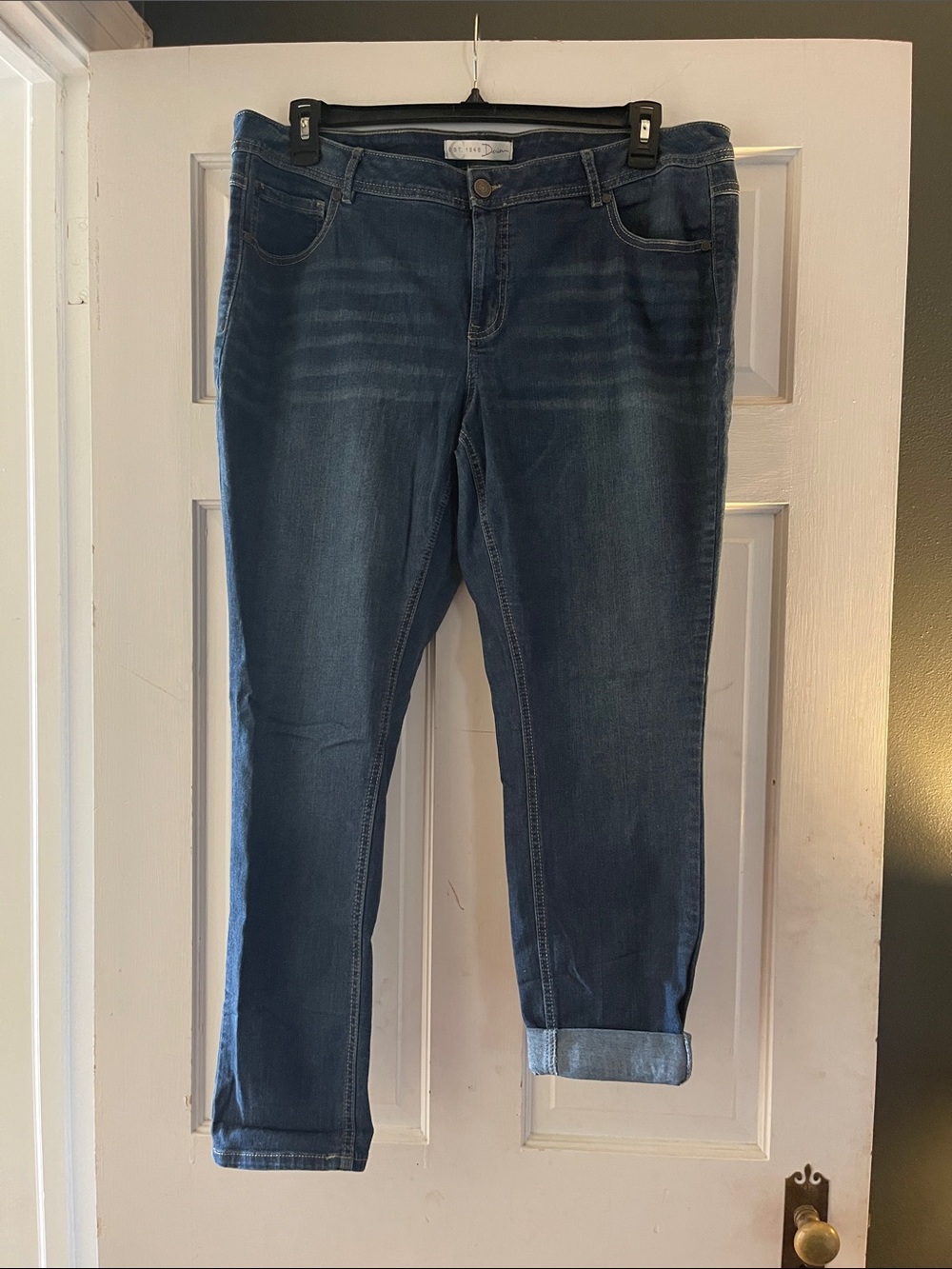 Cato Dark Blue Cropped Stretch Jeans